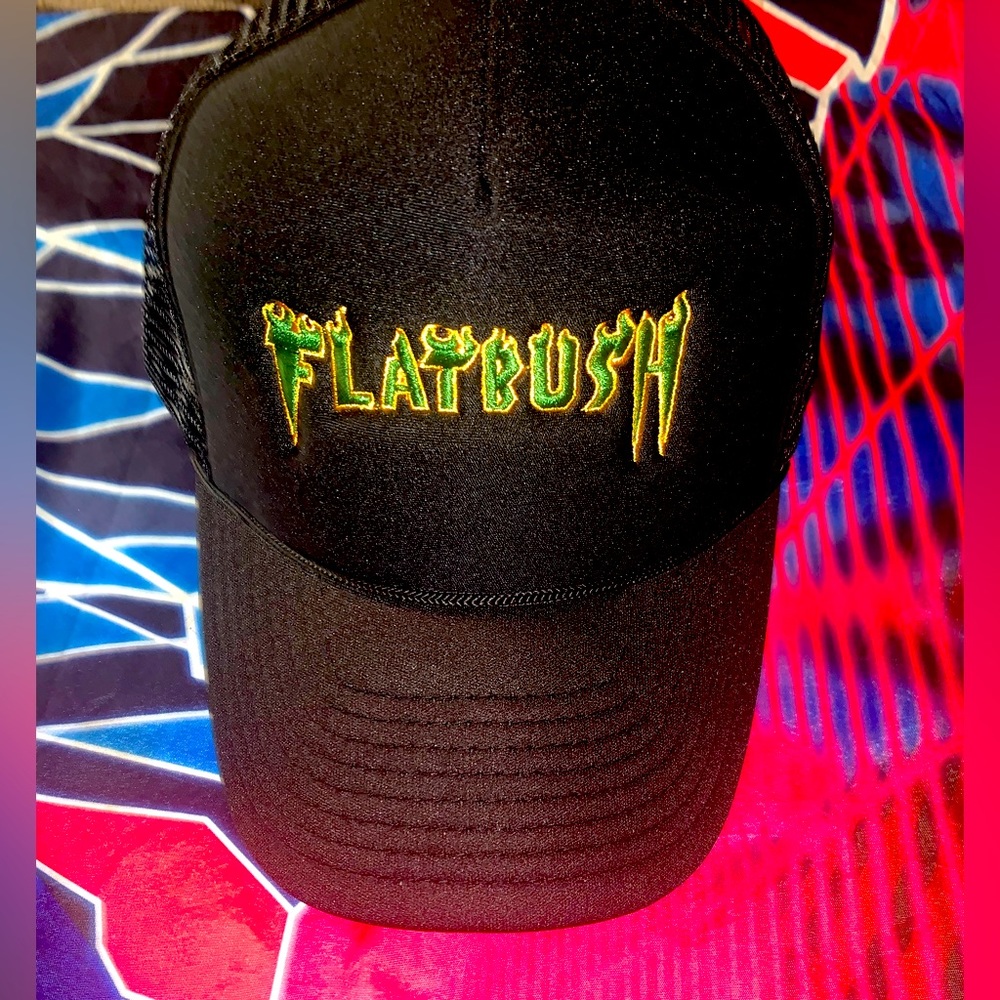 Flatbush Blk/Green/Yellow rsmxnyc 90’s Trucker